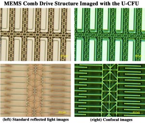 Comparison of white white images of MEMS structures