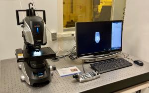 Keyence VHX Digital Microscope on a bench in the cleanroom
